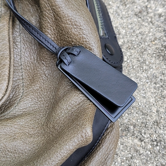 Joy Gryson Olivia Lambskin Leather Green  Espresso Handbag Purse Bag $695 - Picture 6 of 15